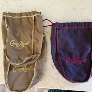 Crown Royal Brown and Purple Velvet Bags